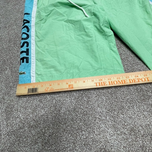LACOSTE Mens Green Swim Trunks size 7 w/ Spell Out Sides and Logo 35W beach - Picture 8 of 11